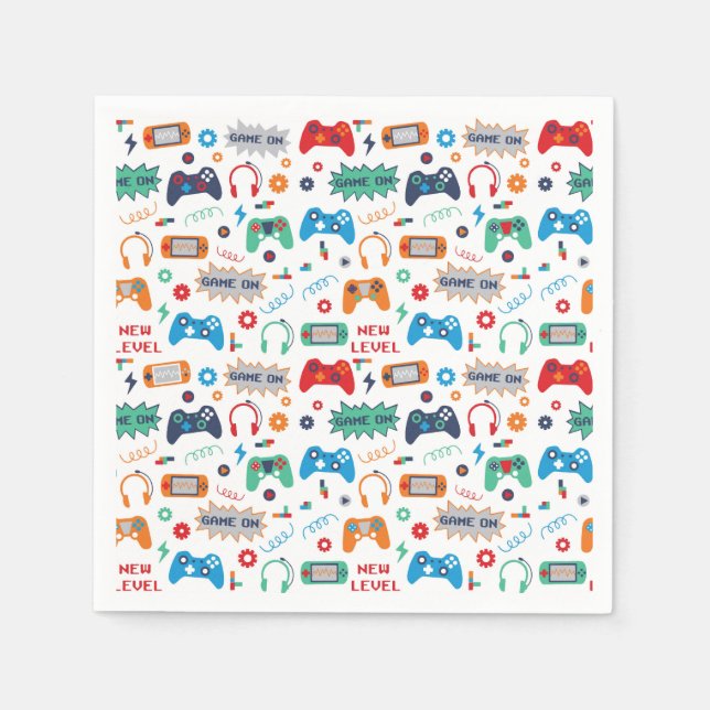 Guardanapos de papel para jogos, Festa de Video-ga (Frente)