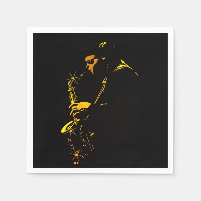 Guardanapos de papel para músico de saxofone blues (Frente)