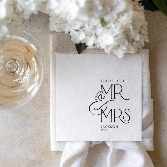 Guardanapos de papel para noivado Future Mr e Mrs (Future Mr and Mrs paper napkins)