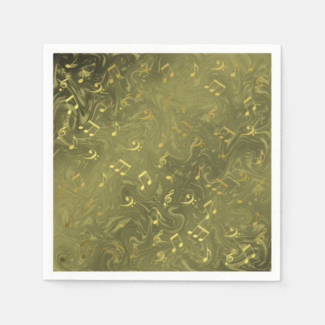 guardanapos de papel para notas de música elegante (Frente)