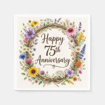 Guardanapos de papel para o 75º aniversário, 75 an