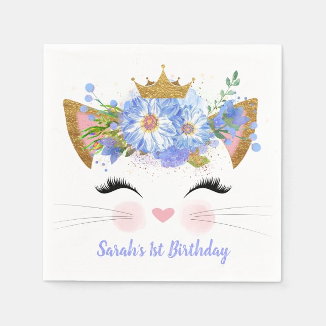 Guardanapos de papel para o primeiro aniversário d (Frente)