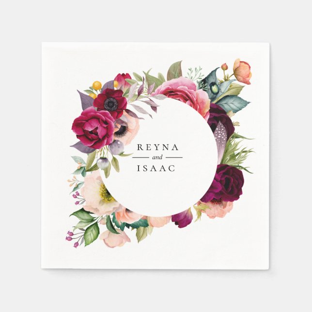 Guardanapos de papel personalizados Bohemian Bloom (Frente)