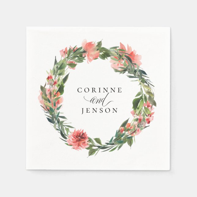 Guardanapos de papel personalizados com flores de  (Frente)