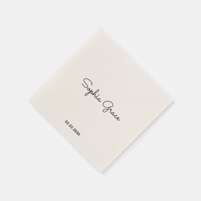 Guardanapos de papel personalizados com nome minim (Canto)