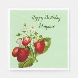 Guardanapos de papel personalizados de morango Art