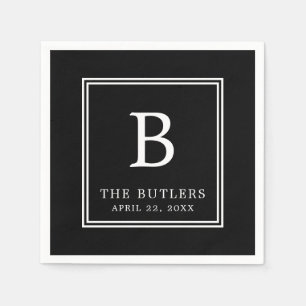 Guardanapos de papel personalizados preto e branco