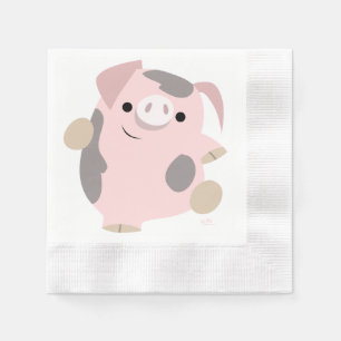 Guardanapos de papel porco dançante de desenho ani