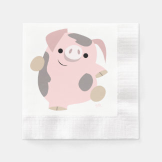 Guardanapos de papel porco dançante de desenho ani