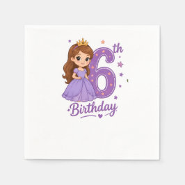 Guardanapos de papel Princesa de 6º Aniversário