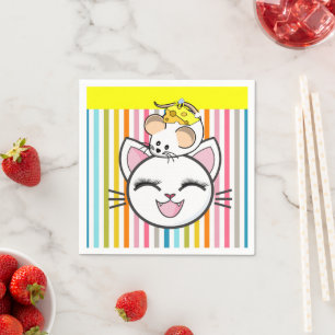 Guardanapos de papel, queijo de rato de gato