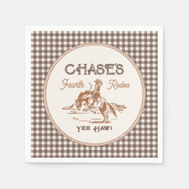 Guardanapos de papel Rodeo Gingham Marrom