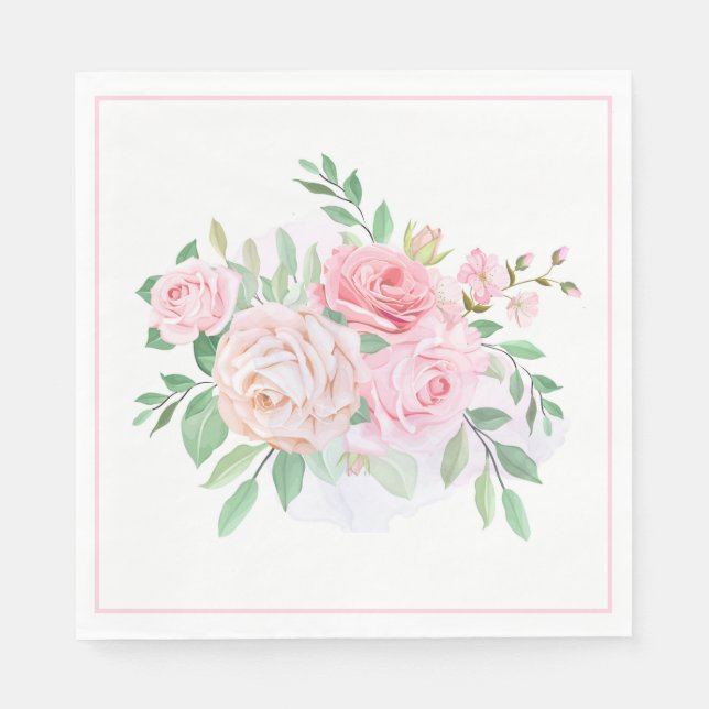 Guardanapos de Papel-Rosas Rosas (Frente)
