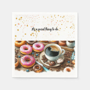 Guardanapos de papel sociais para Donuts e Café De