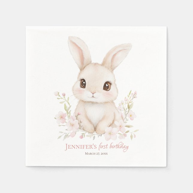 Guardanapos de papel Some Bunny is Turning One (Frente)