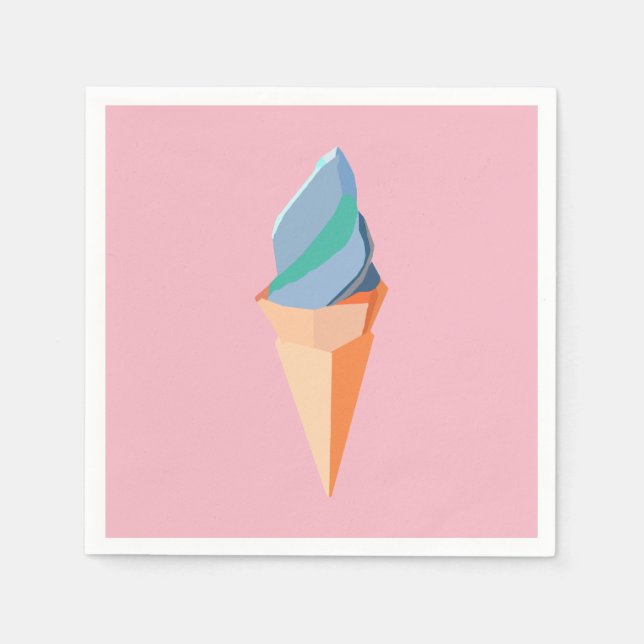 guardanapos de papel Sorvete origami (Frente)