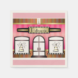 Guardanapos de papel tema rosa Paris Patisserie Fr