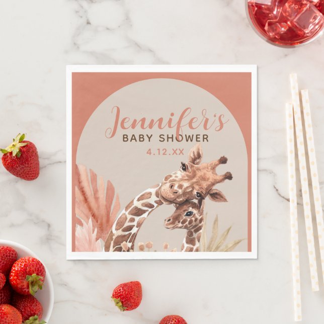 Guardanapos de papel Teracotta Boho Giraffe para c (Insitu)