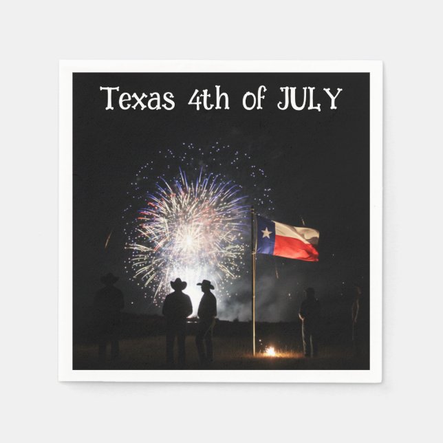 Guardanapos de papel Texas 4 de julho para festa (Frente)