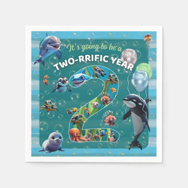Guardanapos de papel Two-rrific Year (Frente)