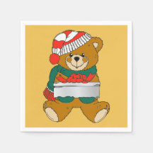 Guardanapos de Papel Urso de Pelúcia Natal