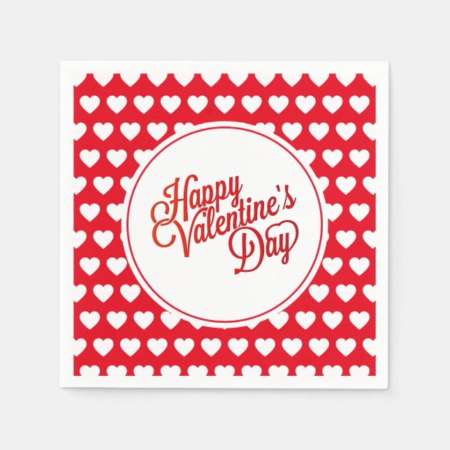 Guardanapos de papel Valentine Hearts (Frente)