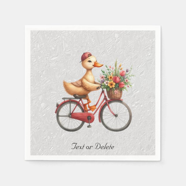 Guardanapos de Pato de Bicicleta Floral (Frente)