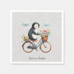 Guardanapos de Pinguim de Bicicleta Floral