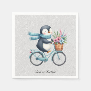 Guardanapos de Pinguim de Bicicleta Floral