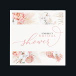 Guardanapos de qualquer chuveiro de grama de Pampa<br><div class="desc">Flores cor-de-rosa e grama de pampas para chuveiro de noiva,  chuveiro de bebê,  chuveiro de casal...  guardanapos</div>