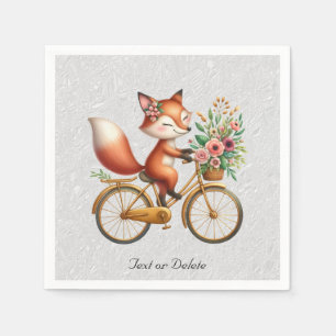 Guardanapos de Raposa de Bicicleta Floral