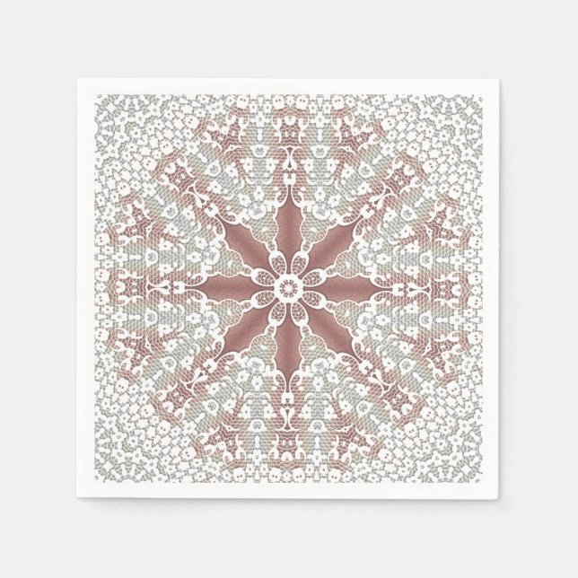 Guardanapos de Renda Branca Elegantes com Flores (Frente)
