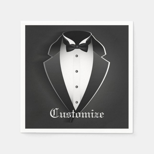 Guardanapos de Smoking Personalizados Elegantes (Frente)
