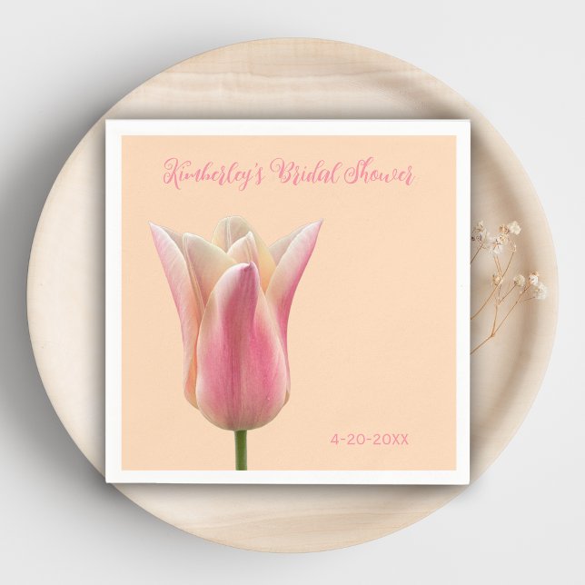 Guardanapos de Tulipa Rosa Floral para Chá de Noiv (Criador carregado)