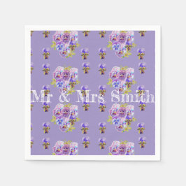Guardanapos Decoração Lilás Pansy Desbotada Roxo