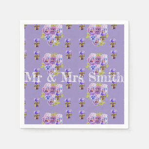 Guardanapos Decoração Lilás Pansy Desbotada Roxo