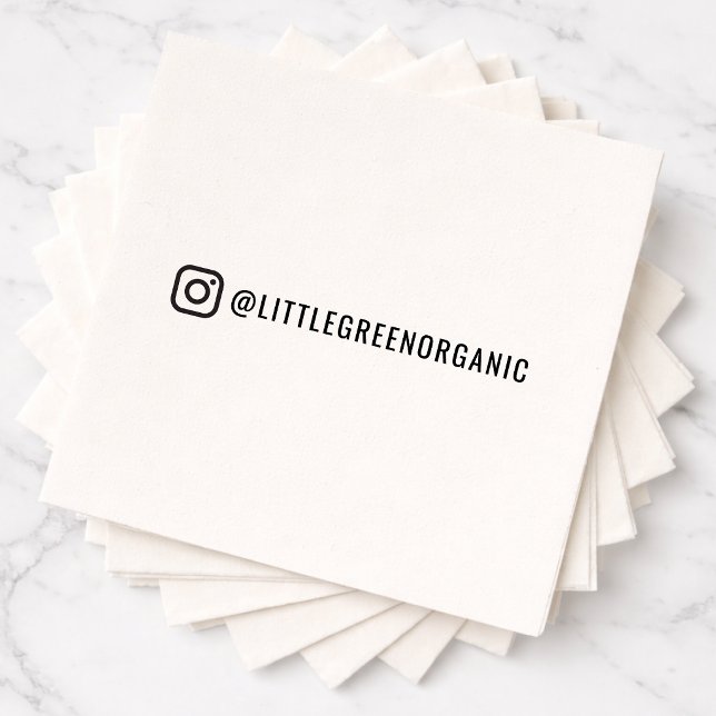 Guardanapos do Instagram | Guardanapos de papel co (Add your Instagram name and logo to modern napkins for stylish offline promotion)