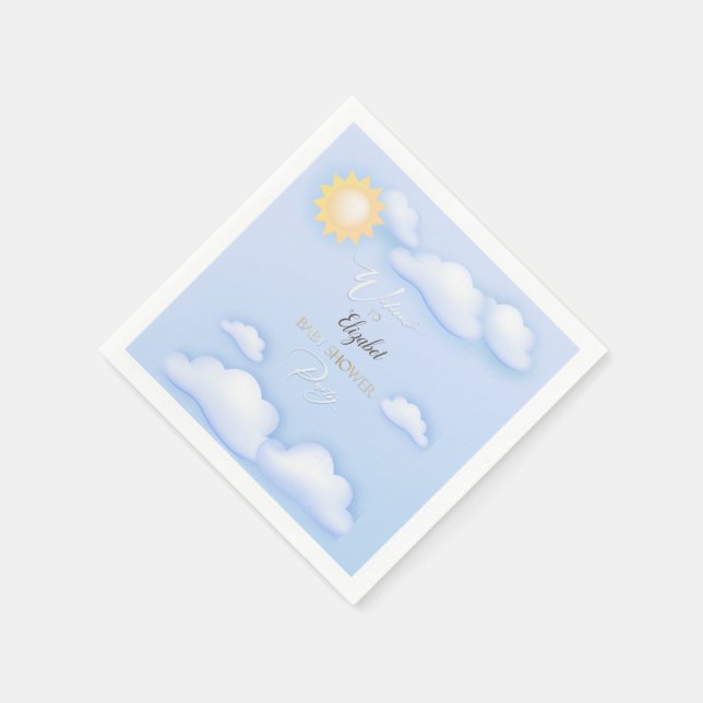 Guardanapos editáveis para festa de chá de fraldas (Canto)