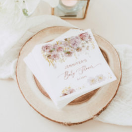 Guardanapos elegantes boho florais para baby showe