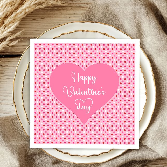 Guardanapos Elegantes de Coração Rosa Vermelho par (Elegant Pink Red Hearts Valentine Napkins)
