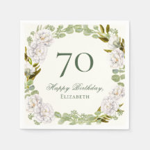 Guardanapos Elegantes de Flores de Marfim para 70º