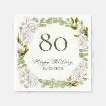 Guardanapos Elegantes de Flores de Marfim para 80º
