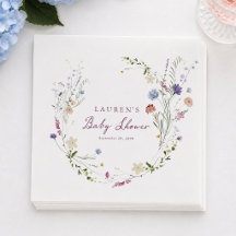 Guardanapos Elegantes para Chá de Bebê de Flor Sil
