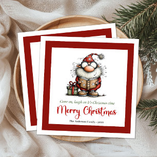 Guardanapos engraçados do Papai Noel de desenho an