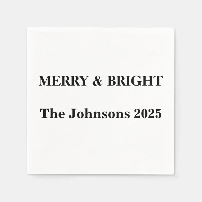 Guardanapos felizes e Bright - Natal 2025 (Frente)