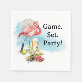 Guardanapos Flamingo de Tênis com Raquete e Bola