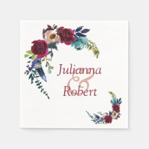 Guardanapos florais boho vermelhos