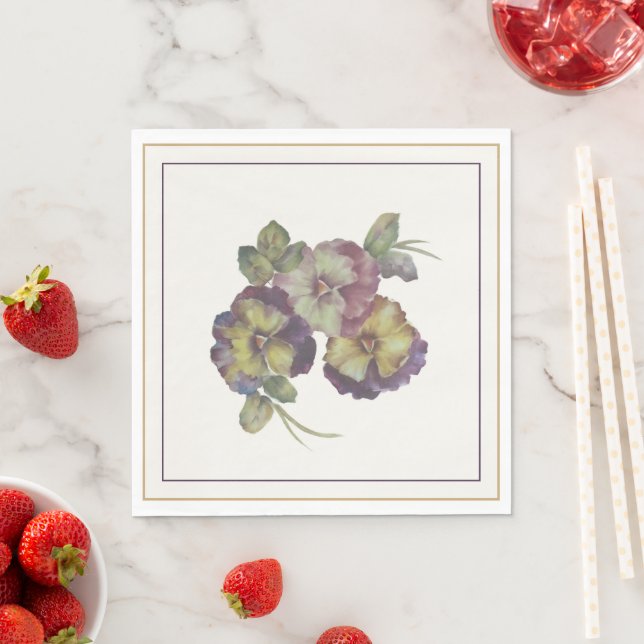 Guardanapos Florais de Aquarela Amor-Perfeito | Ma (Insitu)