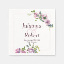 Guardanapos florais de aquarela roxa