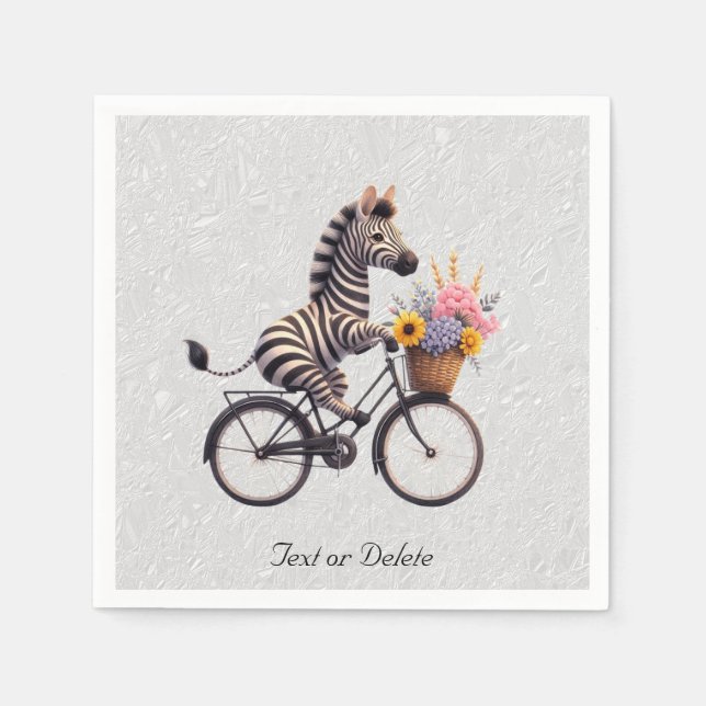 Guardanapos Florais de Bicicleta Zebra (Frente)